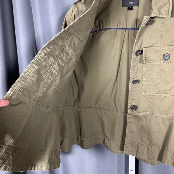 J. Crew Cropped Fatigue Jacket Olive Green Medium Peplum Casual No Belt - Picture 9 of 14